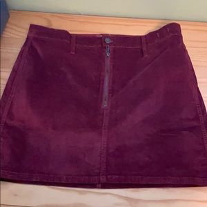 Madewell Velour Front Zip Skirt